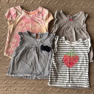 EUC Carter’s 4pc Baby Girl Tops Bundle, Pinks & Neutrals, 18 Months